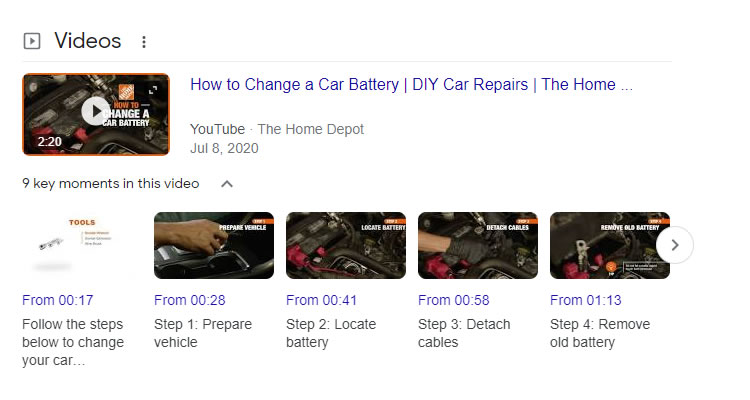 Video in search results