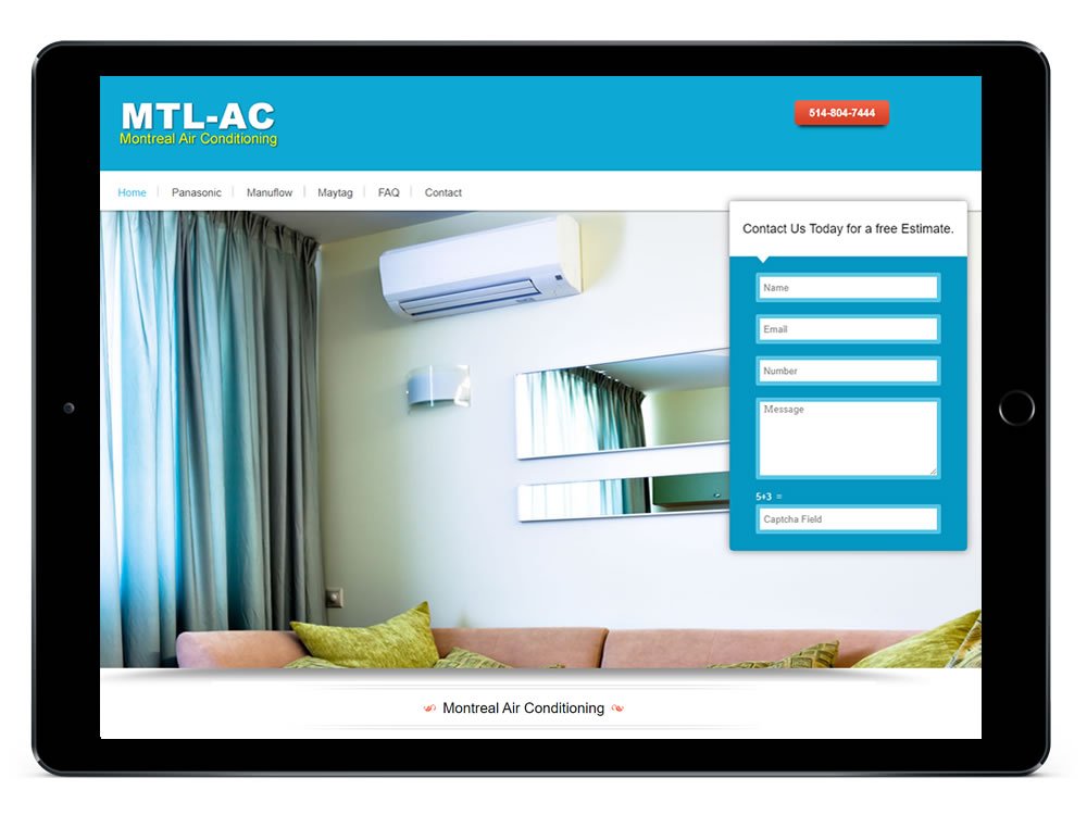 Montreal Air Conditioning Web Design
