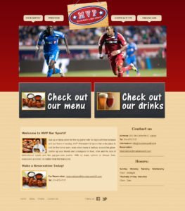 Sports Bar Website Design