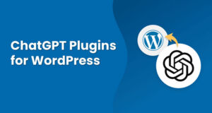 A graphic representing ChatGPT plugins for WordPress.