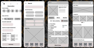 An image of wireframing sketches in Figma.