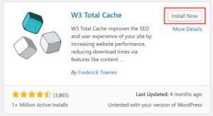 Screenshot of W3 Total Cache Plugin