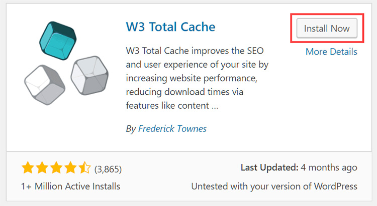 Screenshot of W3 Total Cache Plugin