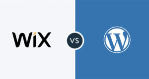 An image showing Wix versus WordPress