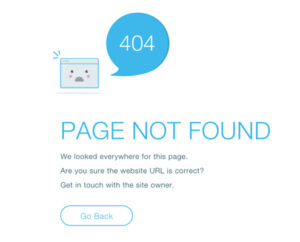 A picture of a 404 page not found error.