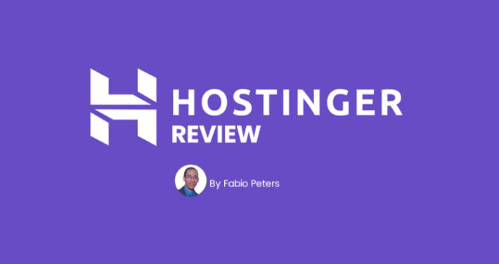 A picture of the Hostinger logo for the review blog.