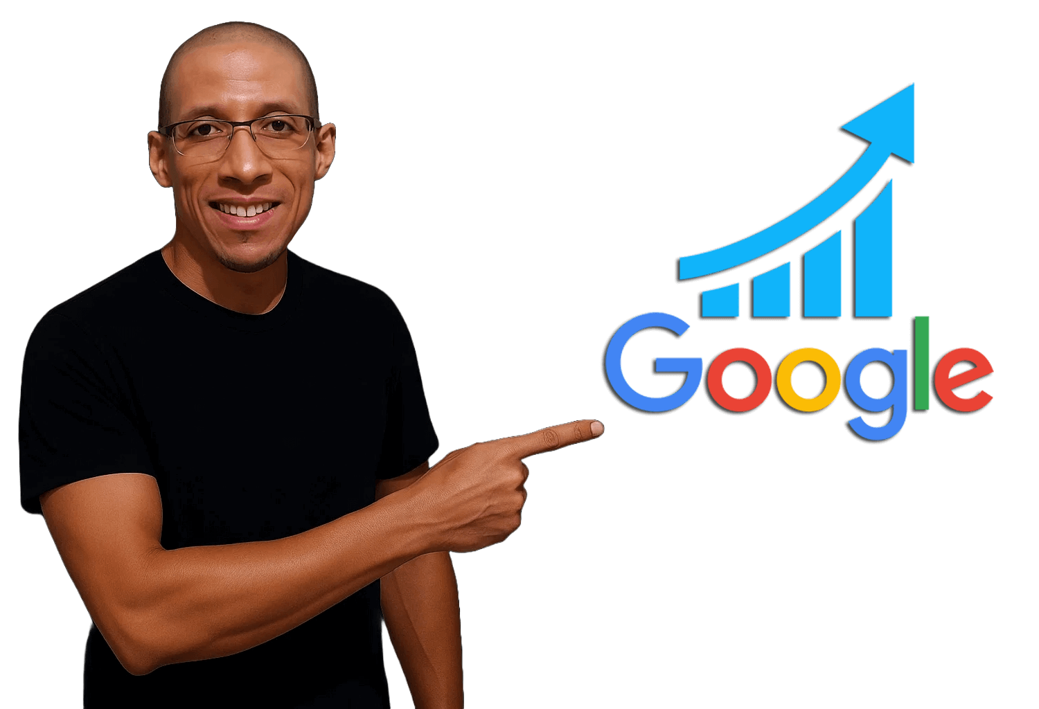 Fabio Peters is pointing to an SEO graphic.